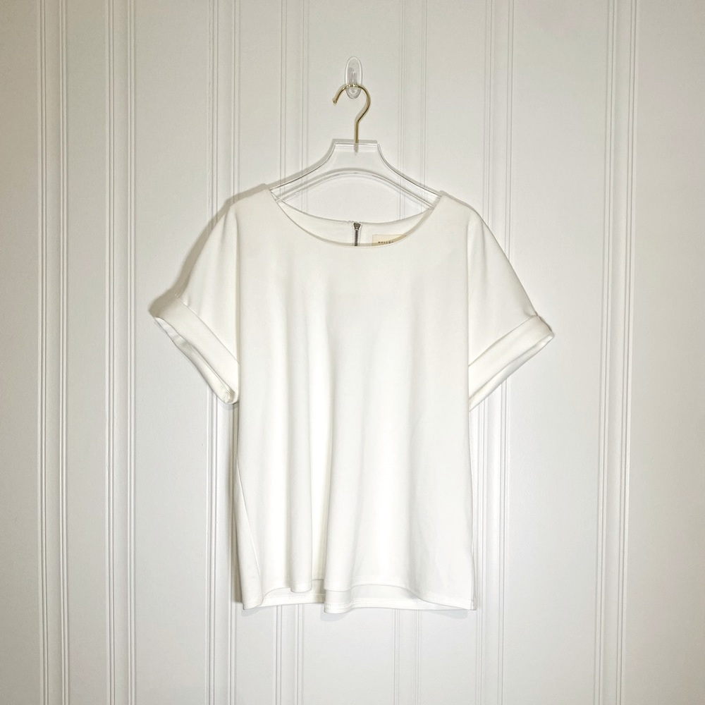 Melloday Zip Back Cuff Sleeve Top in Small
